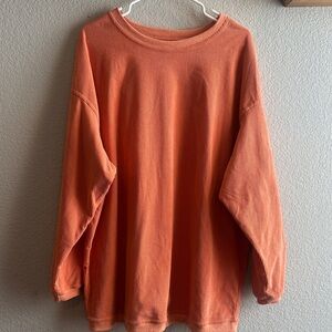 Vibrant Orange Crew Neck Sweater